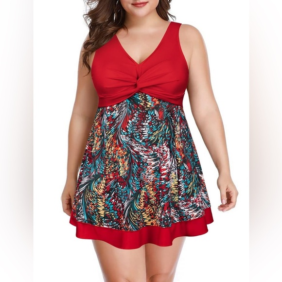 rivelino Other - Rivelino Plus Size Swim Dress One Piece Skirt Swimsuit Tummy Control